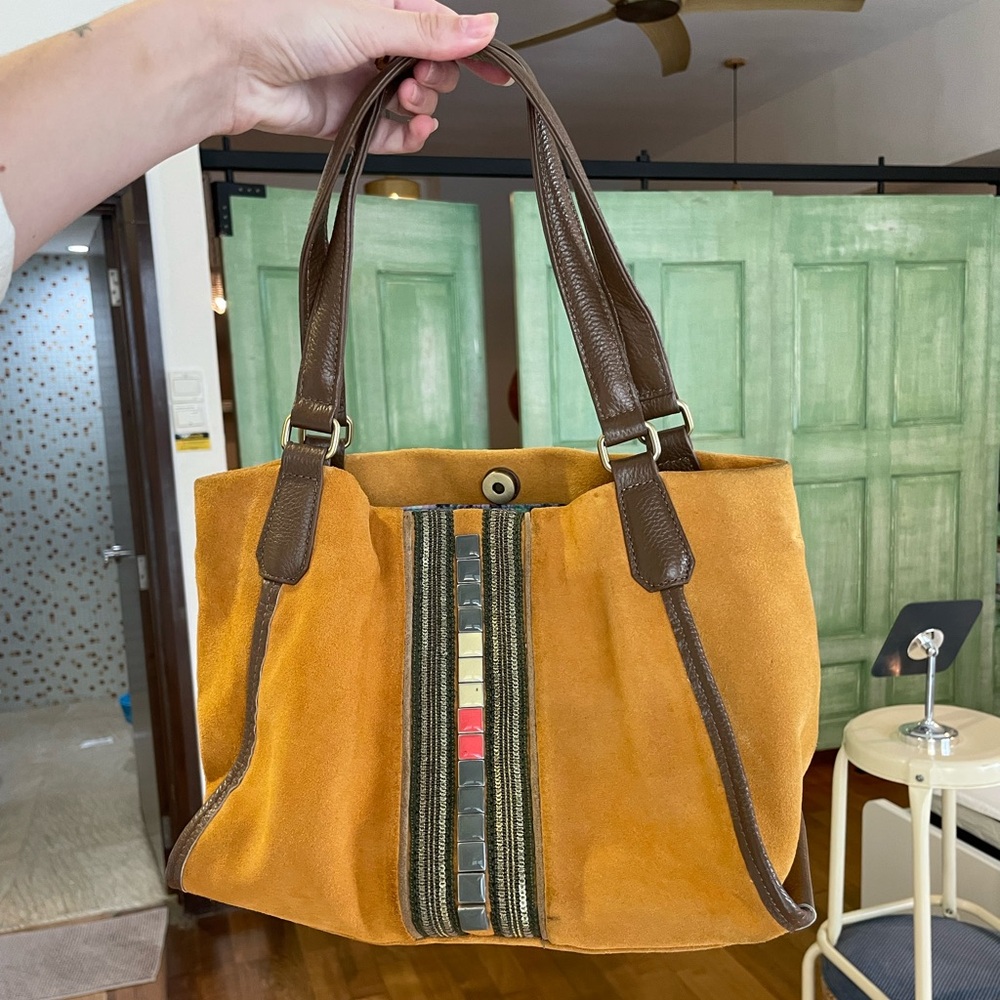 Boho suede back with embellishments